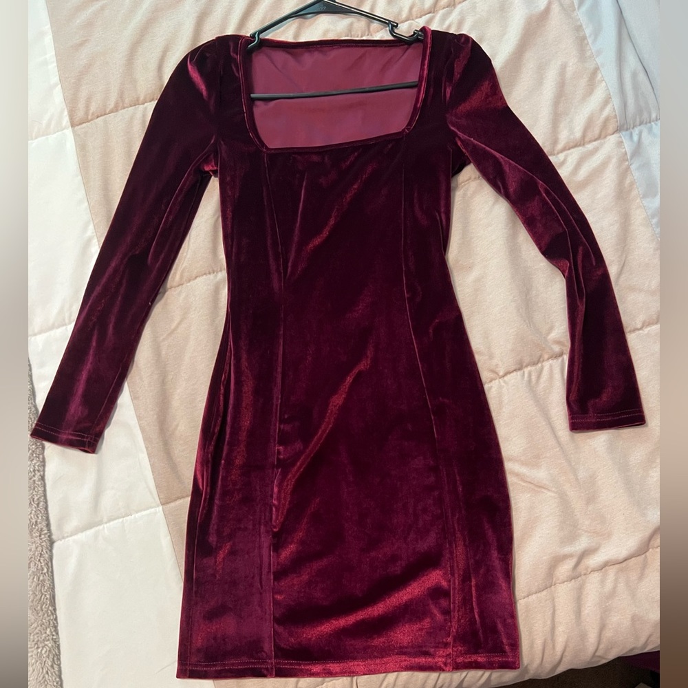 Wine red dress